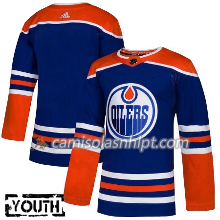 Camisola Edmonton Oilers Blank Adidas 2018-2019 Alternate Authentic - Criança